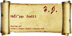 Hápp Judit névjegykártya